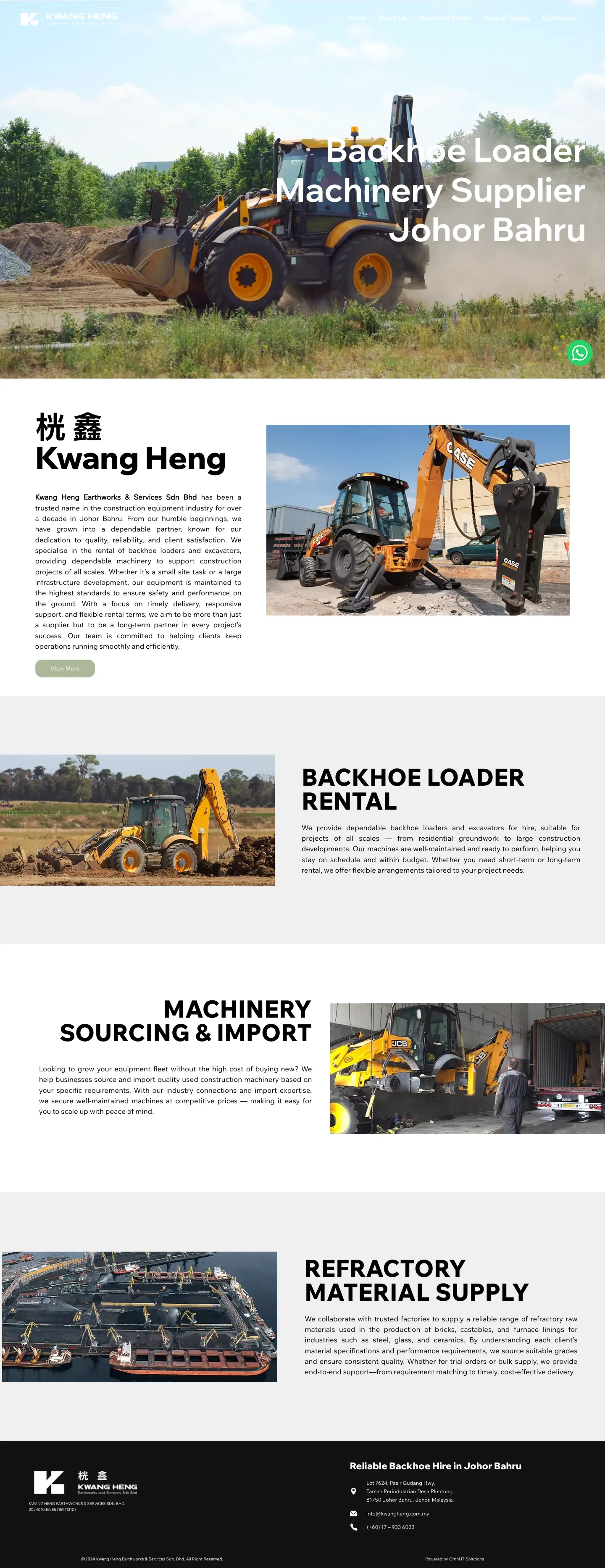 Kwang Heng website, full page