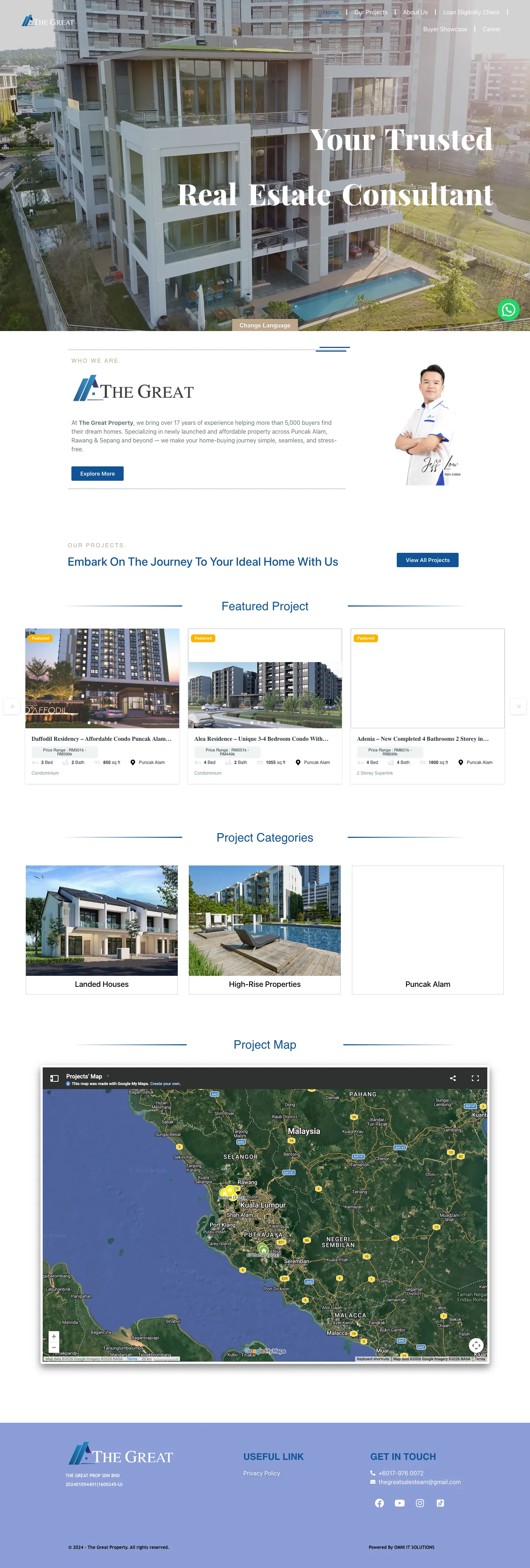 The Great Property website, full page